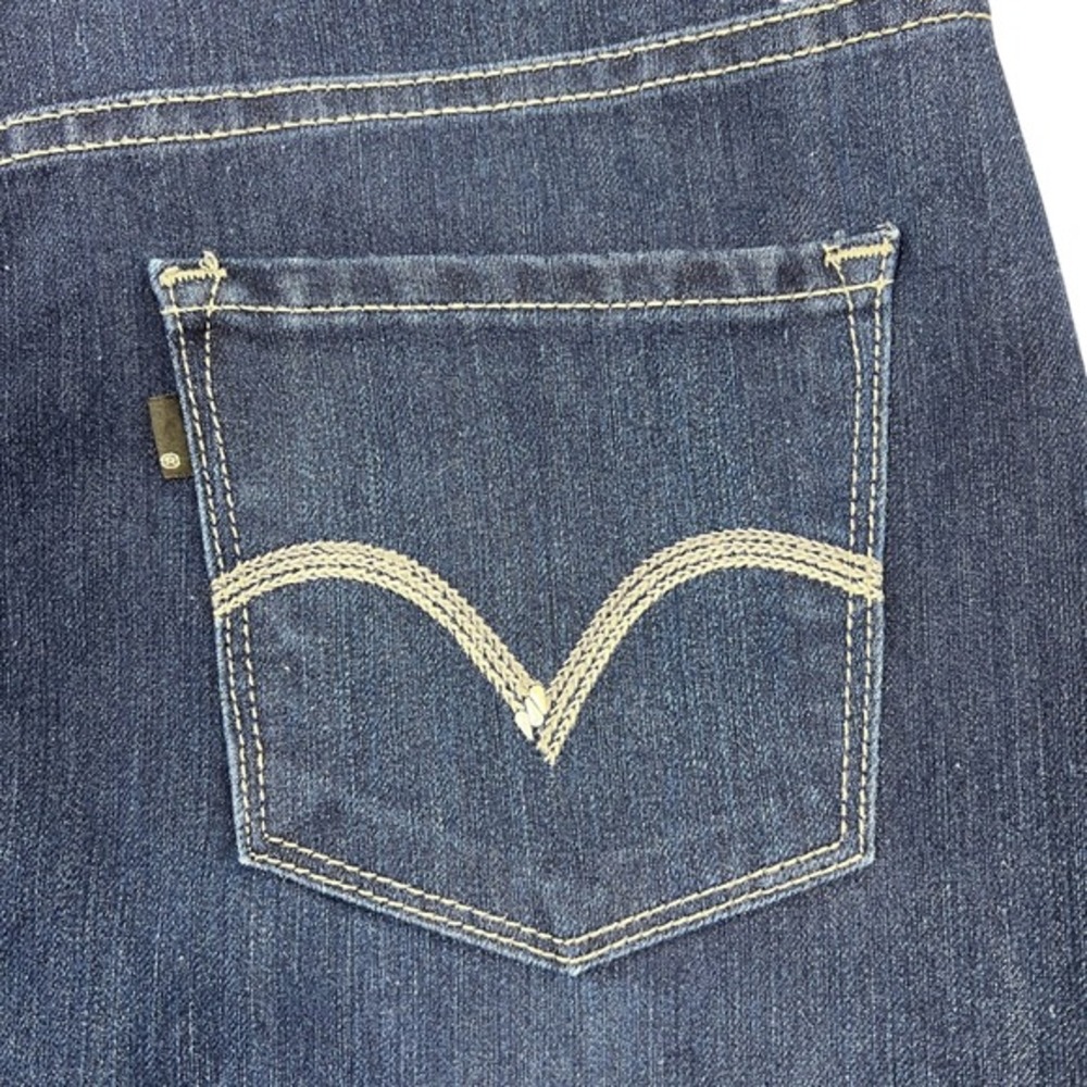 Levis Denim Jean Pencil Skirt Sz 8 Dark Wash Stretch 2010s Classic Trendy Grunge - Picture 9 of 11